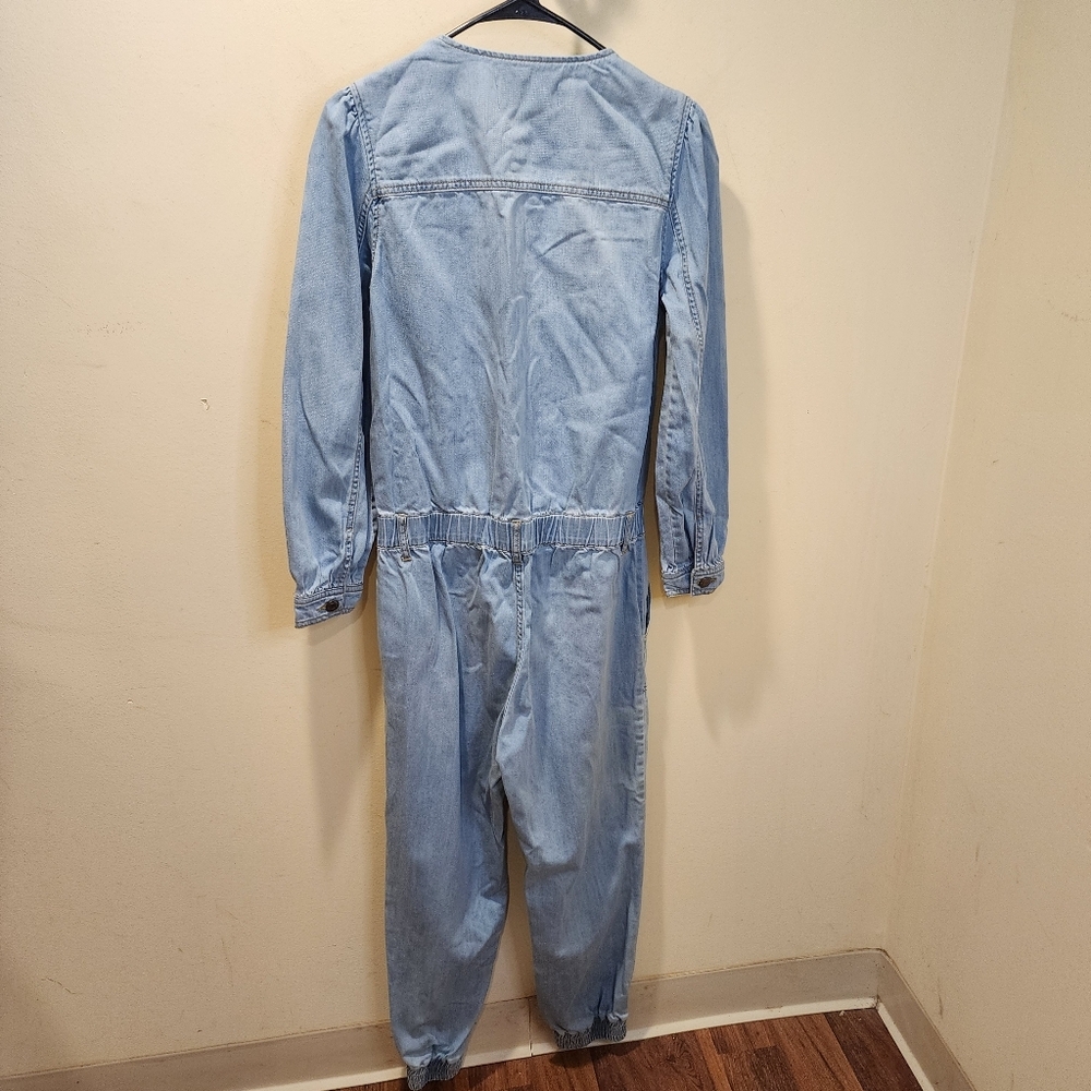 GABRIELLE UNION By New York & Co. Light Blue Denim Jumpsuit XS - Picture 10 of 12